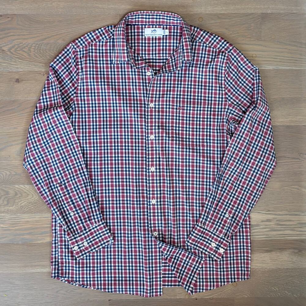 Southern Tide Brrr Intercoastal Shirt Performance Stretch Plaid Mens Size Large - Picture 2 of 10